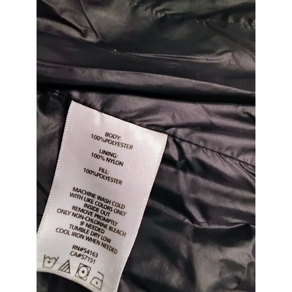 Calvin Klein Performance Womens Puffer Vest Medium Black & White Sherpa-Lined Zi - Picture 7 of 7